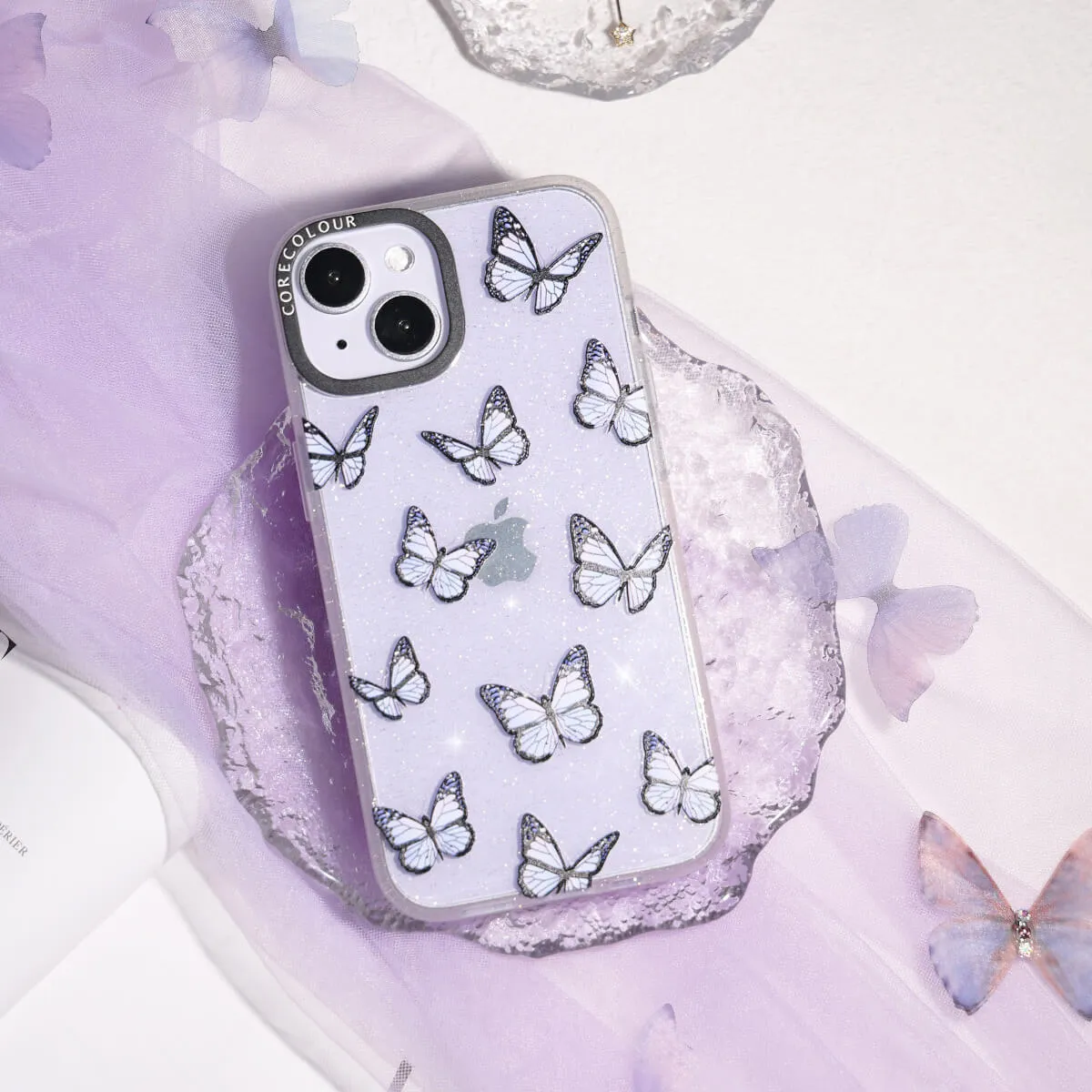 iPhone 12 Pro Butterfly Kiss Glitter Phone Case Magsafe Compatible