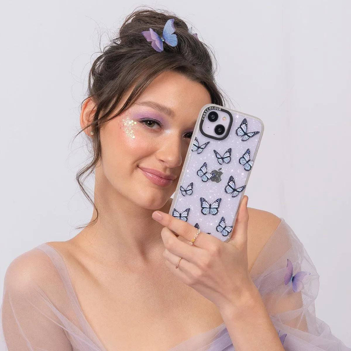 iPhone 12 Pro Butterfly Kiss Glitter Phone Case