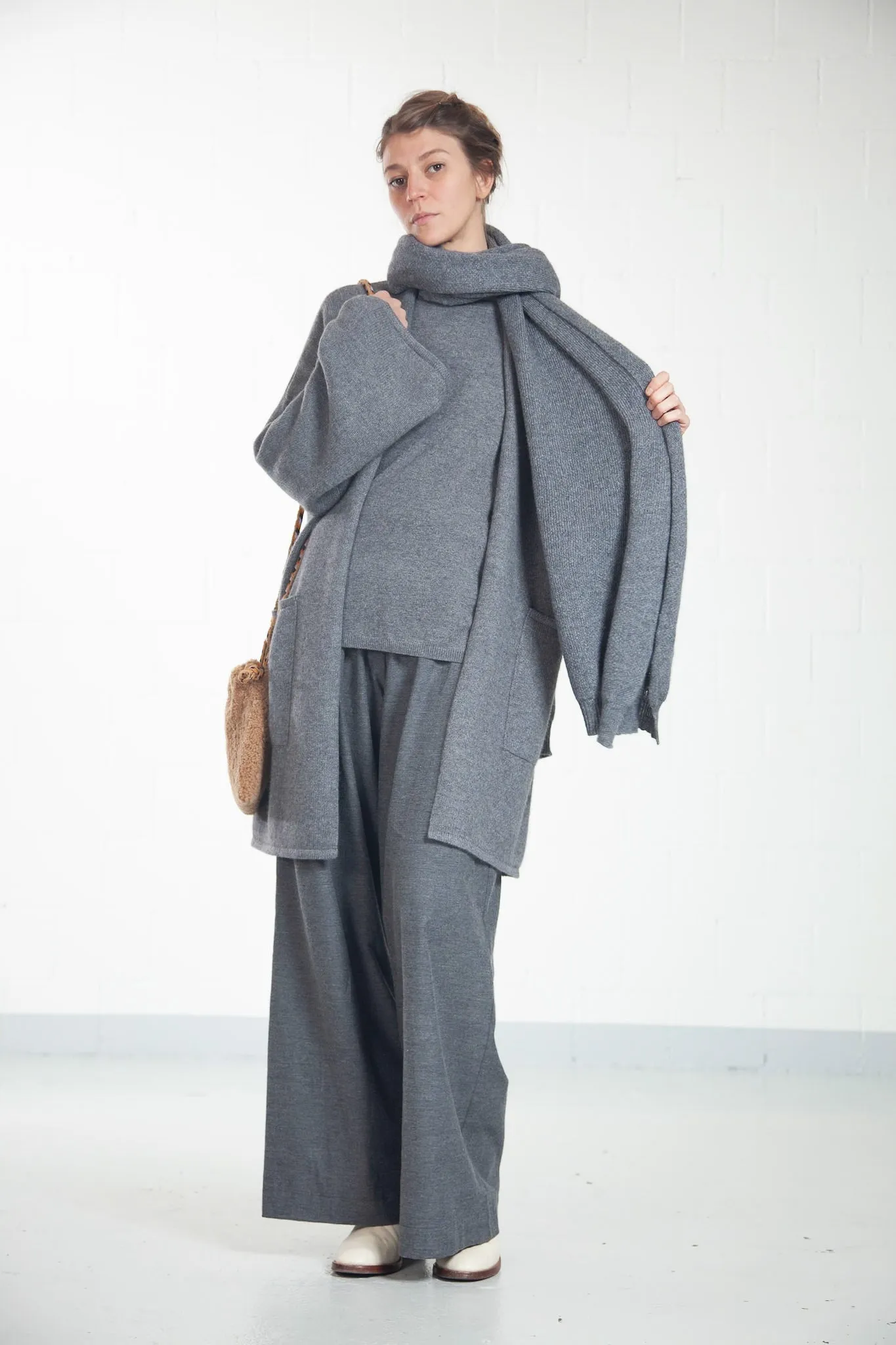 Melange Grey Cashmere Scarf