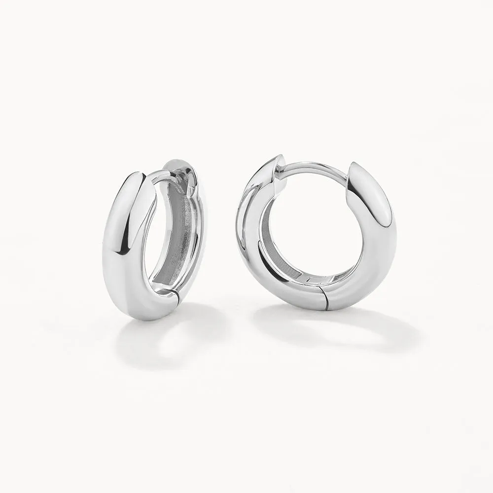 Mini Curve Hoop Earrings in Silver