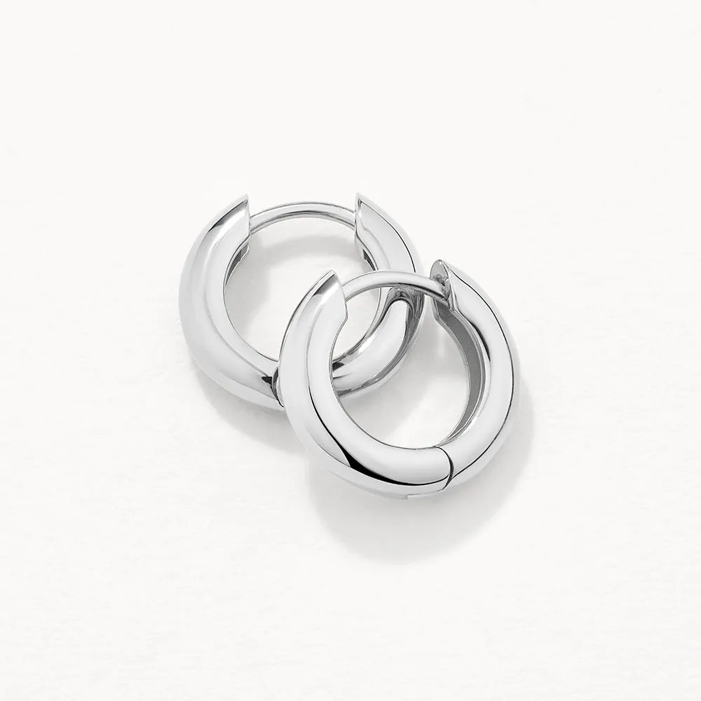 Mini Curve Hoop Earrings in Silver