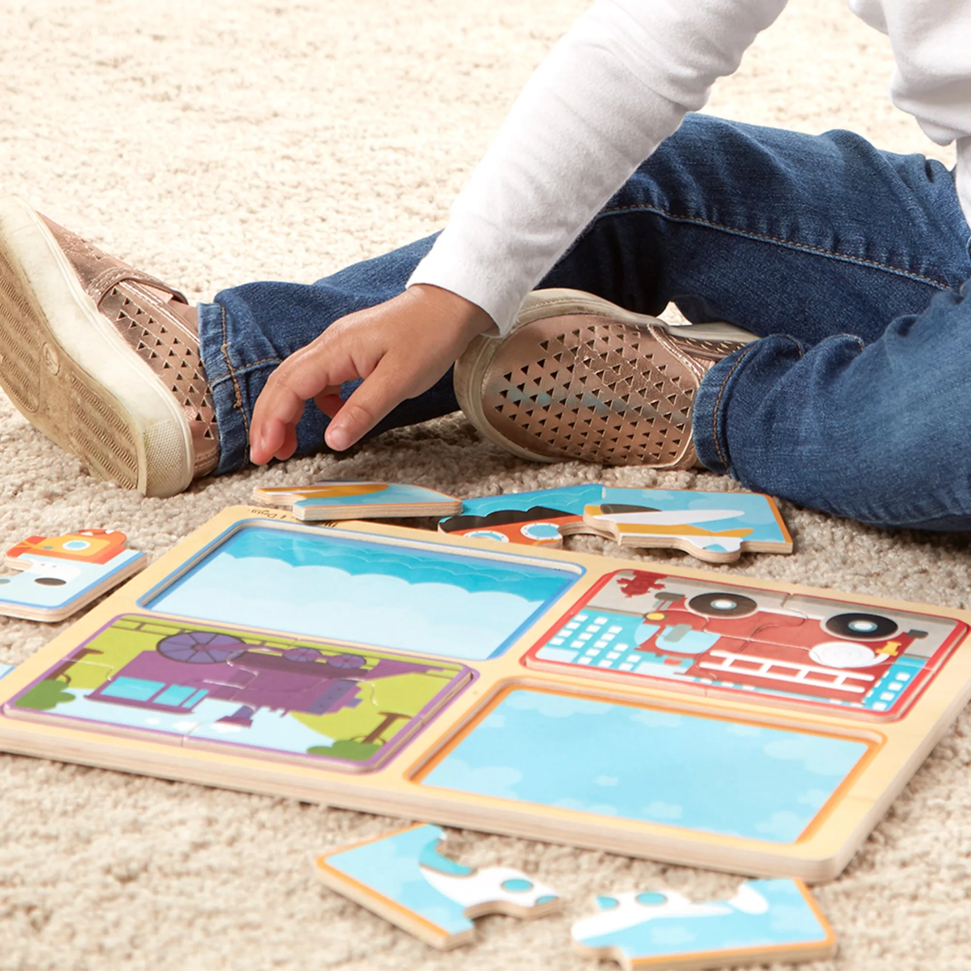 Natural Play Wooden Puzzle: Ready, Set, Go