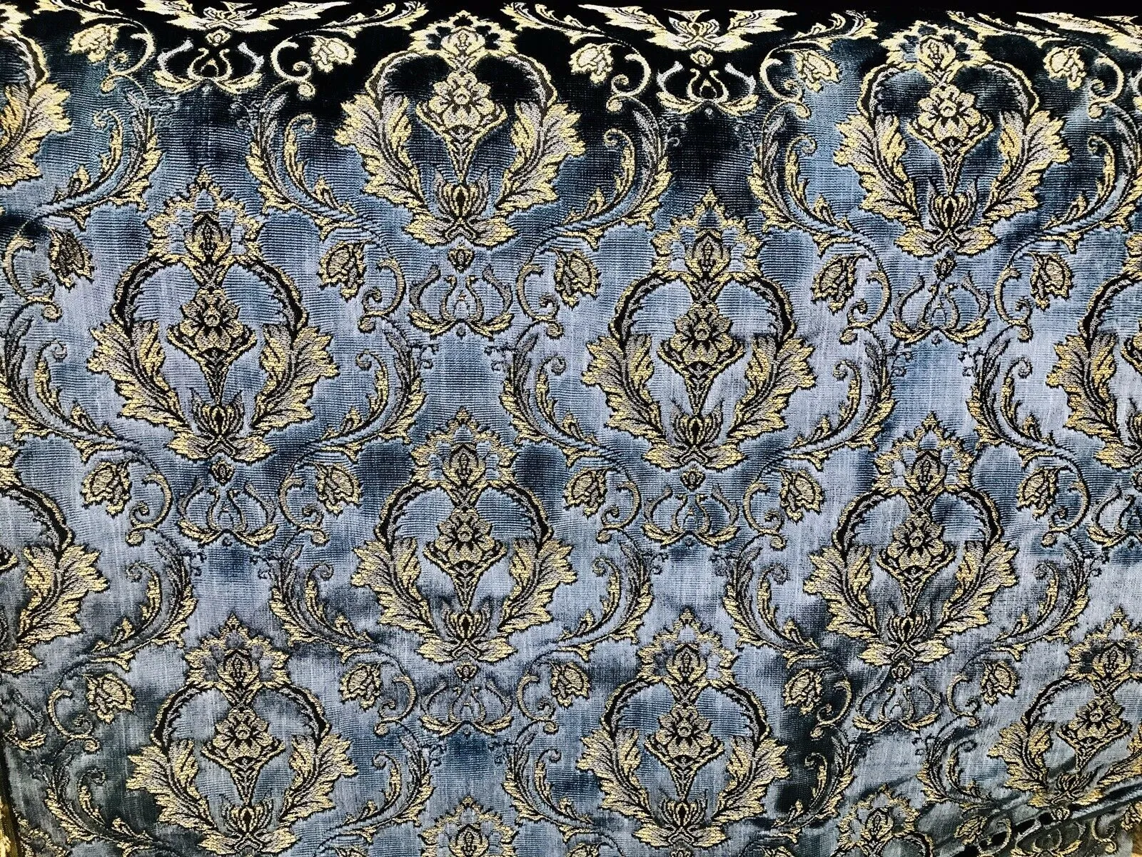 NEW Queen Estel Novelty Designer Italian Burnout Medallion Velvet Fabric - Upholstery- By The Yard