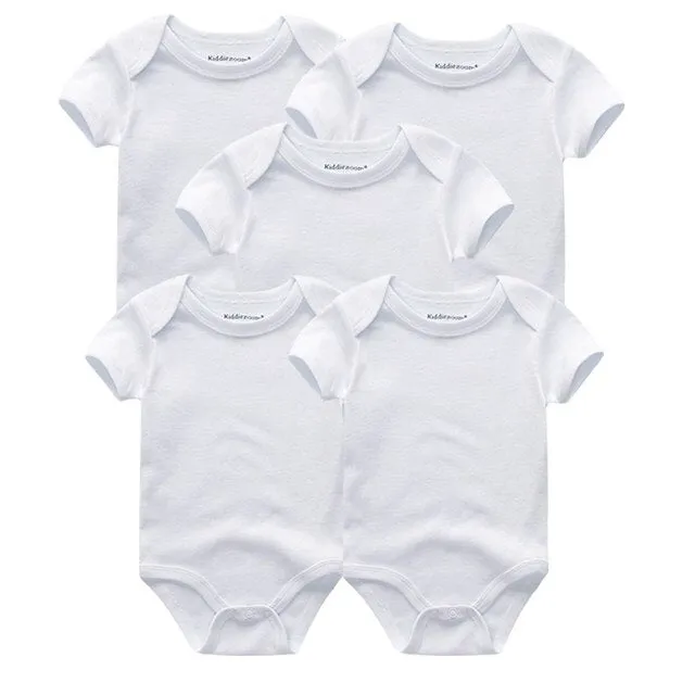 Newborn Baby Unisex 5PCS Printed Cotton Bodysuits