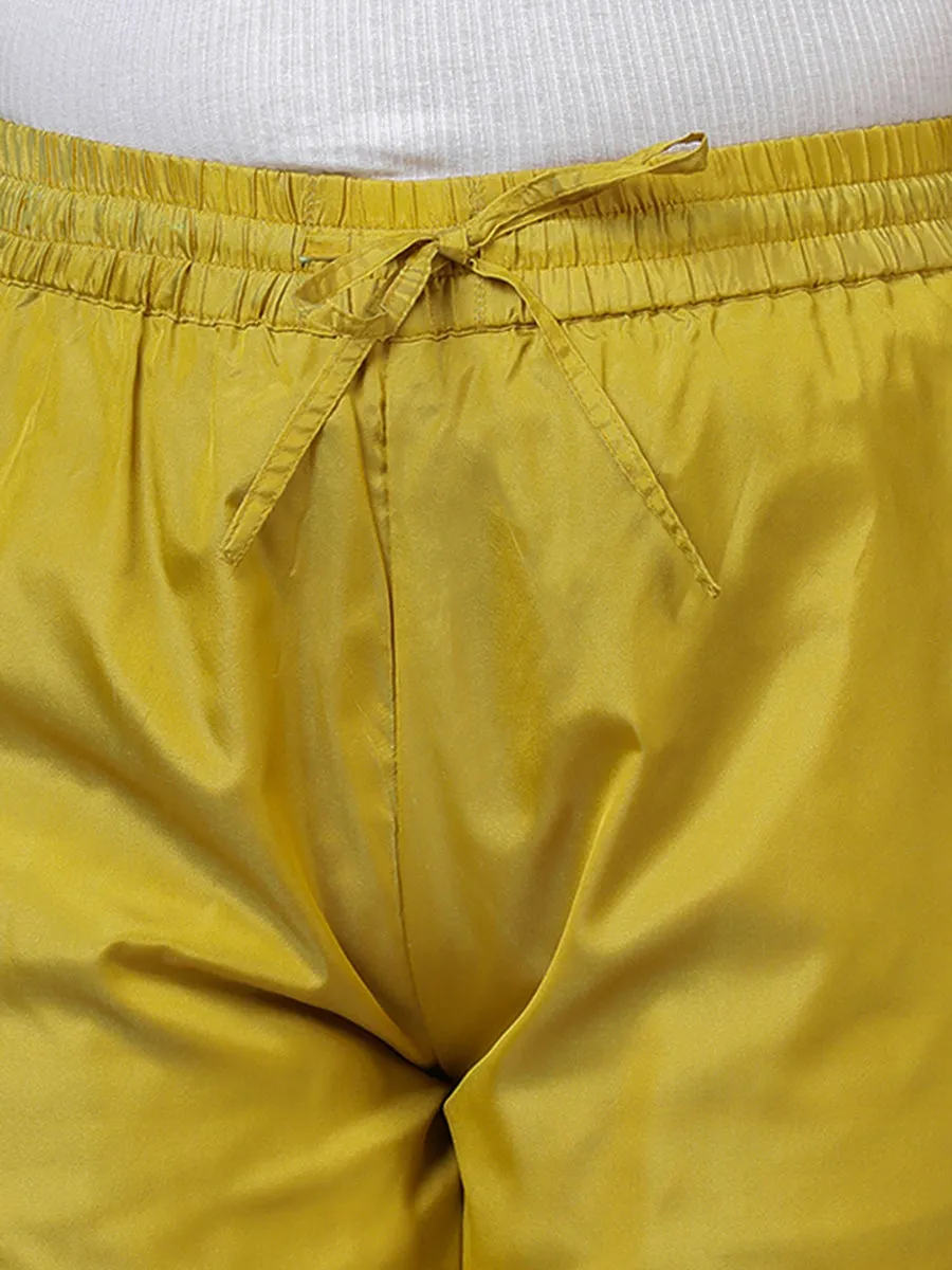 Nyla x Tyohaar | Lemon Yellow Art Silk Pants