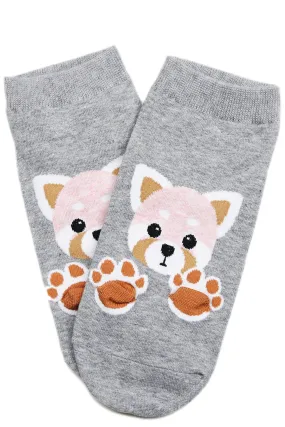 Paws Out Cotton Ankle Socks Grey