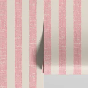 Pink Bloom Pembroke Stripe Wallpaper