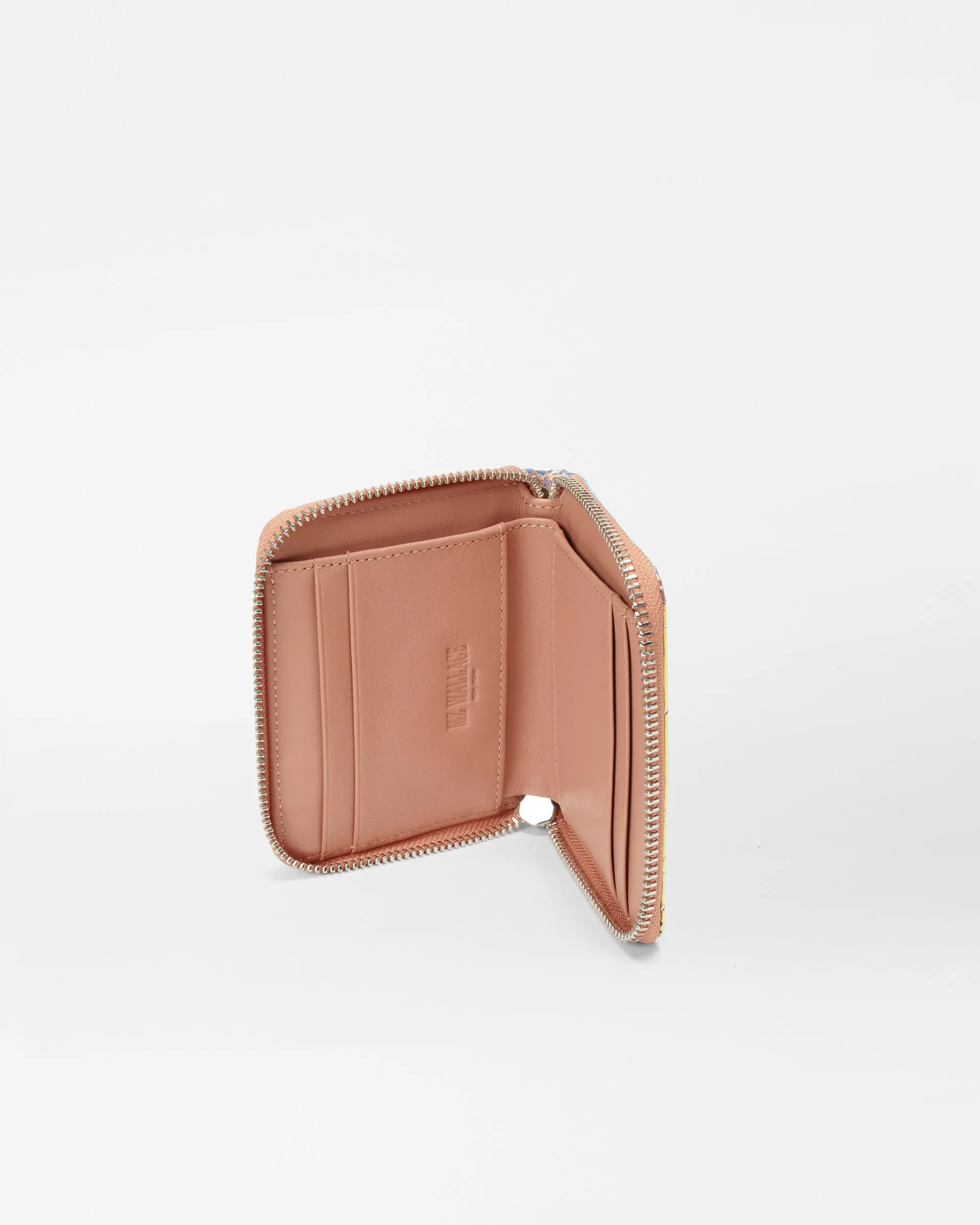 Pink Opal Leather Small Zip Round Wallet