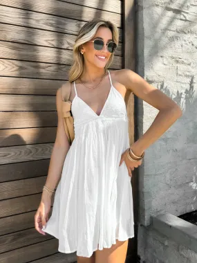 Smooth Sailing Mini Dress in White - Final Sale