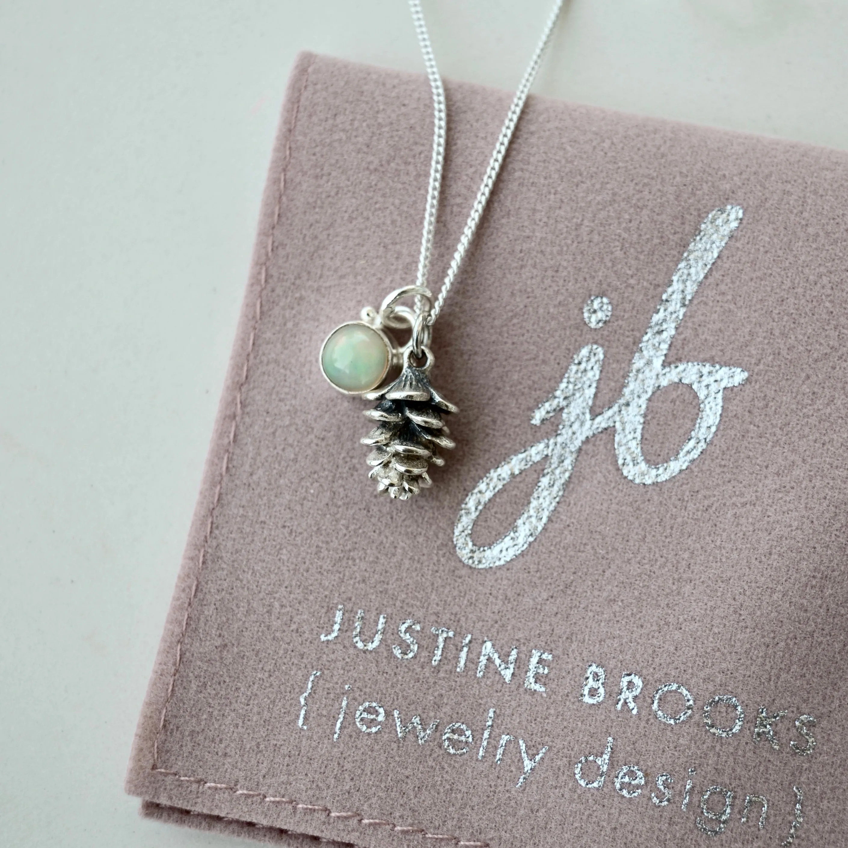 Tiny Pinecone Charm Necklace - Pre order shipping Sept 12