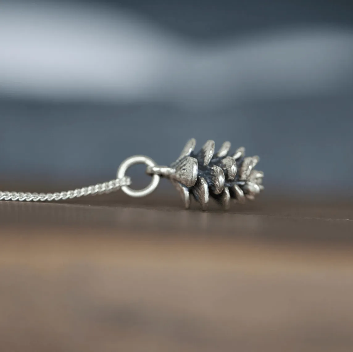 Tiny Pinecone Charm Necklace - Pre order shipping Sept 12