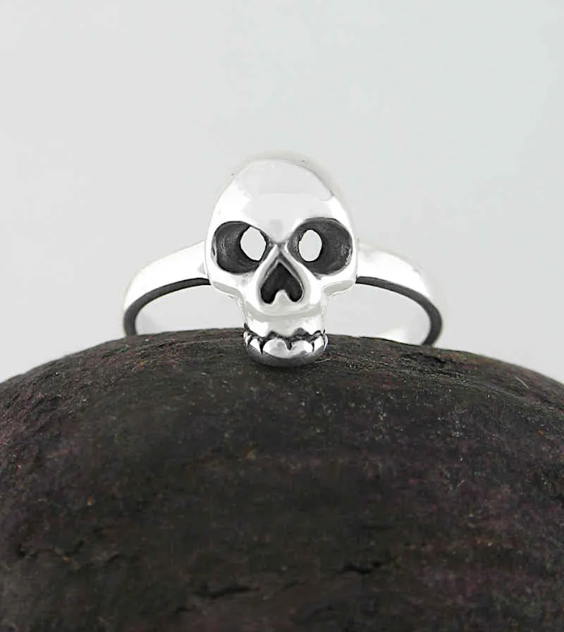 Tiny Skull Toe-Midi-Knuckle Ring, Adjustable