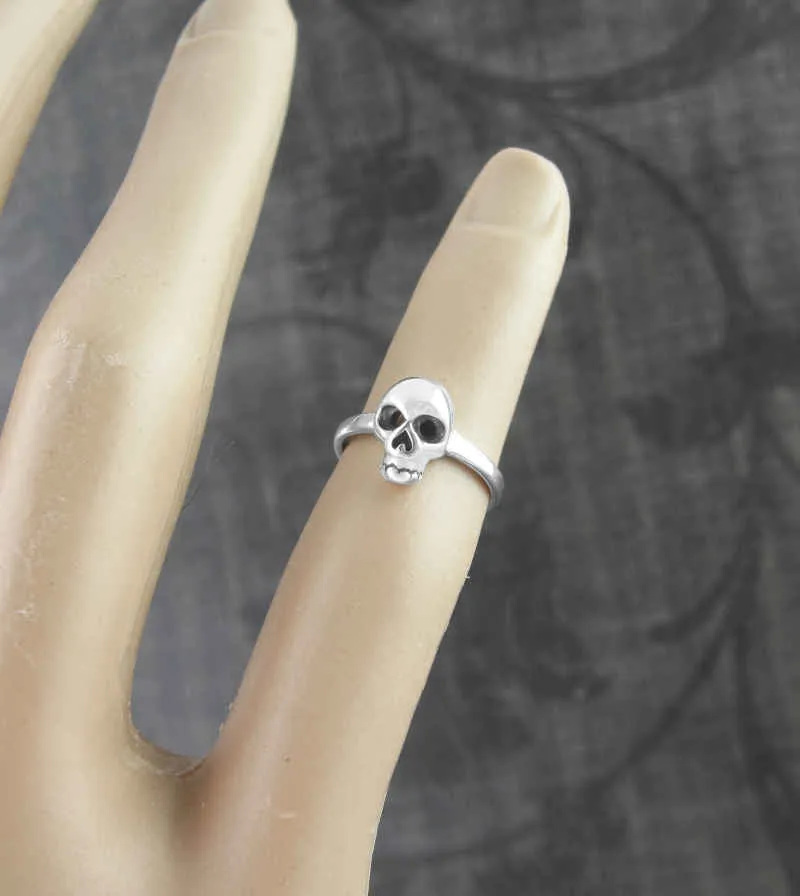 Tiny Skull Toe-Midi-Knuckle Ring, Adjustable