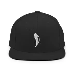 Uphill Skier Flat Bill Snapback Hat