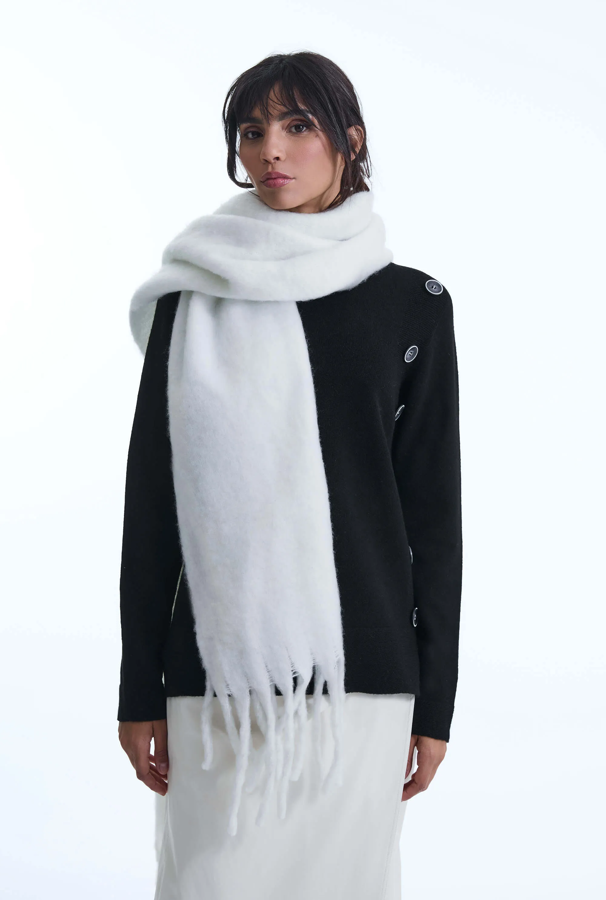 White Blanket Scarf