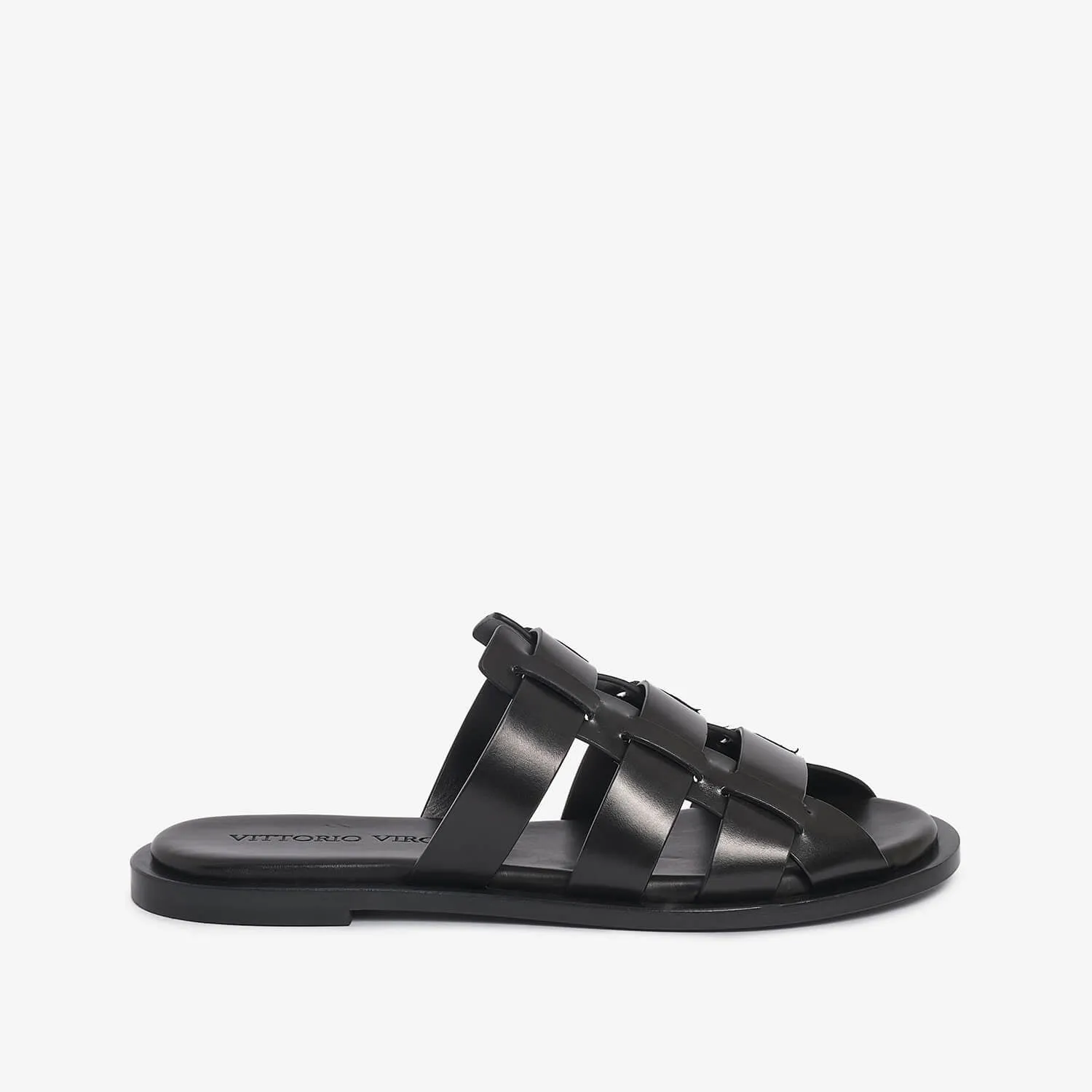 Women's leather slider sandal